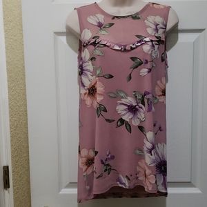 Apt. 9 Women’s Small Pink Floral Sleeveless Top